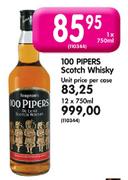 100 Pipers Scotch Whisky-750ml