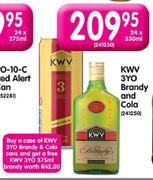 KWV 3 YO Brandy and Cola-24 x 330ml