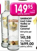 Smirnoff Iced Cake Vodka or Kissed Caramel-12 x 750ml