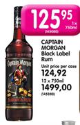 Captain Morgan Black Label Rum-12 x 750ml