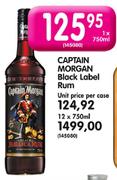 Captain Morgan Black Label Rum-750ml