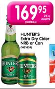 Hunter's Extra Dry Cider NRB or Can-24 x 330ml