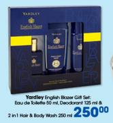 Yardley English Blazer Gift Set:Eau De Toilette-50ml, Deodorant-125ml & 2-In-1 Hair & Body Wash-250m