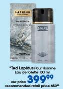 Ted Lapidus Pour Homme Eau De Toilette-100ml 