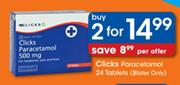 Clicks Paracetamol Tablets-2 x 24's