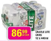 Castle Lite Cans-12 x 440ml-Per Pack