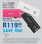 Sony USB Memory Stick-16GB Each