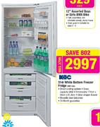 KIC 314ltr White Bottom Freezer Fridge(KBF634)
