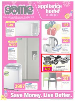 Game : Appliance & Home Catalogue (25 Sep - 8 Oct 2013), page 1