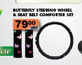 Butterfly Steering Wheel & Seat Belt Comforter Set