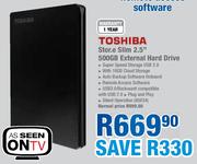 Toshiba Stor.e Slim 2.5" External Hard Drive-500GB