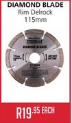 Diamond Blade Rim Delrock-115mm Each