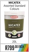 Micatex Assorted Standard Colours-20L Each