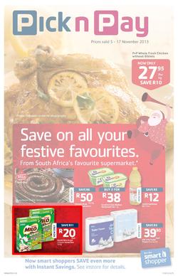 Pick n Pay Western Cape- Save On All Your Festive Favourites (5 Nov- 17 Nov), page 1