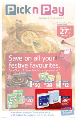 Pick n Pay Western Cape- Save On All Your Festive Favourites (5 Nov- 17 Nov), page 1