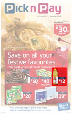 Pick n Pay Gauteng - Save On All Your Festive Favourites (5 Nov- 17 Nov), page 1