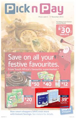 Pick n Pay Gauteng - Save On All Your Festive Favourites (5 Nov- 17 Nov), page 1