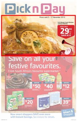 Pick n Pay Eastern Cape- Save On All Your Festive Favourites (5 Nov- 17 Nov), page 1