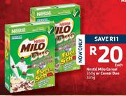 Nestle Milo Cereal 350G Or Cereal Duo-350G Each