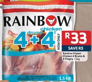 Rainbow Frozen Chicken 4 Drums & 4 Thighs-1.5kg Pack
