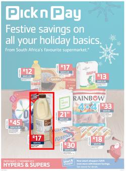 Pick n Pay Eastern Cape- Festive Savings On All Your Holiday Basics (5 Nov- 17 Nov), page 1