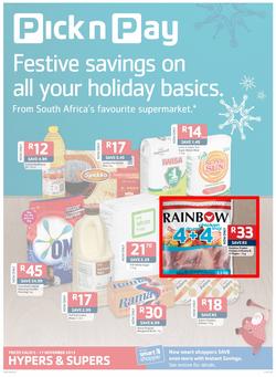 Pick n Pay Gauteng - Festive Savings On All Your Holiday Basics (5 Nov- 17 Nov), page 1