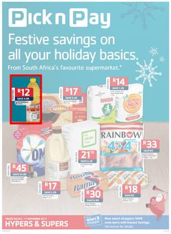 Pick n Pay Gauteng - Festive Savings On All Your Holiday Basics (5 Nov- 17 Nov), page 1