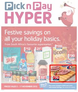 Pick n Pay Eastern Cape- Festive Savings On All Your Holiday Basics (5 Nov- 17 Nov), page 1