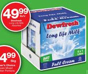 Dewfresh Long Life Milk-6 x 1Ltr