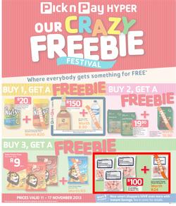 Pick n Pay Hyper: Our Crazy Freebie ( 11 Nov - 17 Nov ), page 1