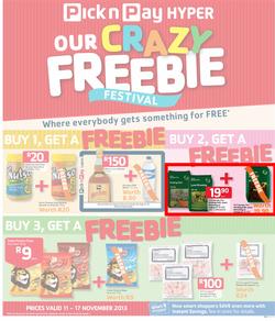 Pick n Pay Hyper: Our Crazy Freebie ( 11 Nov - 17 Nov ), page 1