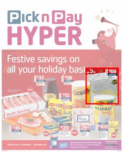 Pick n Pay Hyper: Festive All Your Holiday Basics ( 19 Nov - 01 Dec 2013), page 1