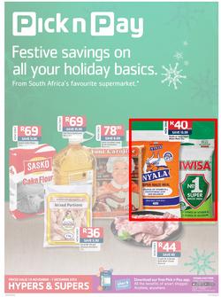 Pick n Pay KwaZulu-Natal- Festive Savings On All Your Holiday Basics (5 Nov- 17 Nov), page 1