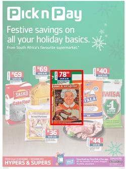 Pick n Pay KwaZulu-Natal- Festive Savings On All Your Holiday Basics (5 Nov- 17 Nov), page 1