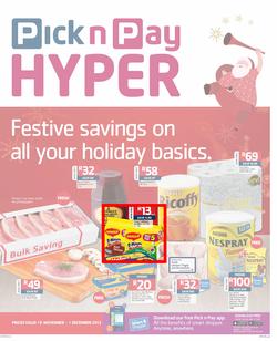 Pick n Pay Hyper: Festive All Your Holiday Basics ( 19 Nov - 01 Dec 2013), page 1