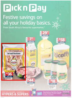 Pick n Pay Gauteng - Festive Savings On All Your Holiday Basics (19 Nov- 01 Dec 2013), page 1