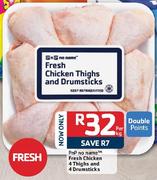 PnP No Name Fresh Chicken 4 Thights And 4 Drumsticks-Per Kg