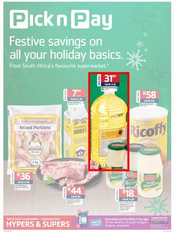 Pick n Pay Eastern Cape- Festive Savings On All Your Holiday Basics (19 Nov- 01 Dec), page 1