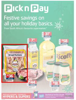 Pick n Pay Eastern Cape- Festive Savings On All Your Holiday Basics (19 Nov- 01 Dec), page 1