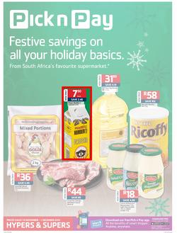 Pick n Pay Eastern Cape- Festive Savings On All Your Holiday Basics (19 Nov- 01 Dec), page 1