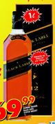 Johnnie Walker Black Label Scotch Whisky-1Ltr.