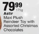 Astir Maxi Plush Reindeer Toy With Assorted Christmas Chocolates-175G