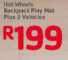Hot Wheels Backpack Play Mat+ 3 Vehicles