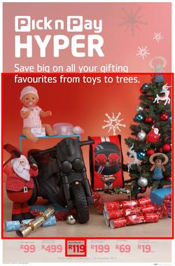 Pick n Pay Hyper: Save Big On All Your Favourites From Toys to Trees  ( 24 Nov - 29 Dec 2013), page 1