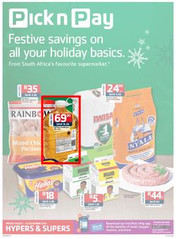 Pick n Pay KwaZulu-Natal- Festive Savings On All Your Holiday Basics ( 03 Dec - 16 Dec 2013 ), page 1