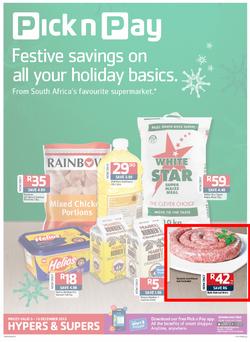 Pick n Pay Eastern Cape- Festive Savings On All Your Holiday Basics (03 Dec - 16 Dec 2013), page 1