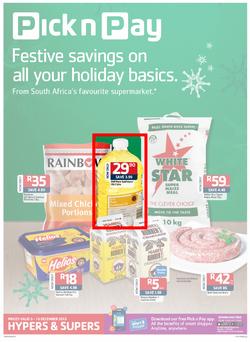 Pick n Pay Eastern Cape- Festive Savings On All Your Holiday Basics (03 Dec - 16 Dec 2013), page 1