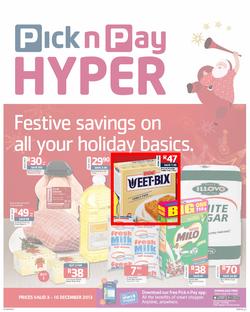 Pick n Pay Hyper: Festive Savings On All Your Holiday Basics ( 03 Dec - 16 Dec 2013), page 1