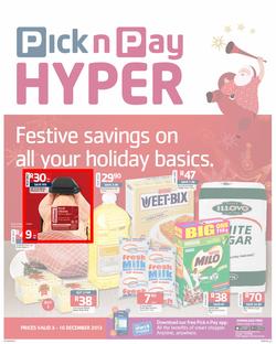 Pick n Pay Hyper: Festive Savings On All Your Holiday Basics ( 03 Dec - 16 Dec 2013), page 1