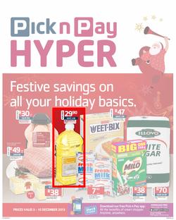 Pick n Pay Hyper: Festive Savings On All Your Holiday Basics ( 03 Dec - 16 Dec 2013), page 1